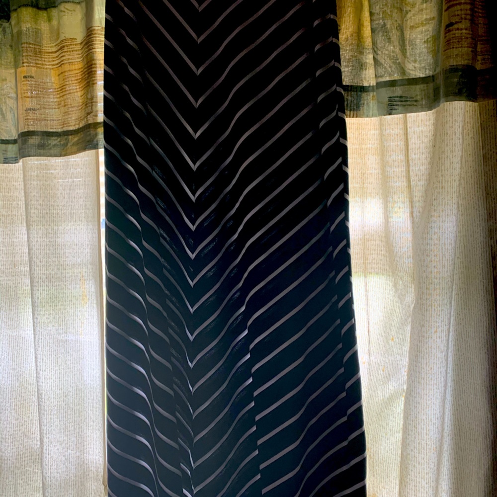 Black long skirt white stripes never worn